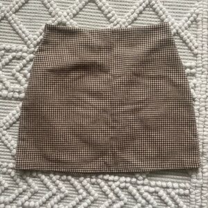 H&M beige brown mini skirt M - houndstooth